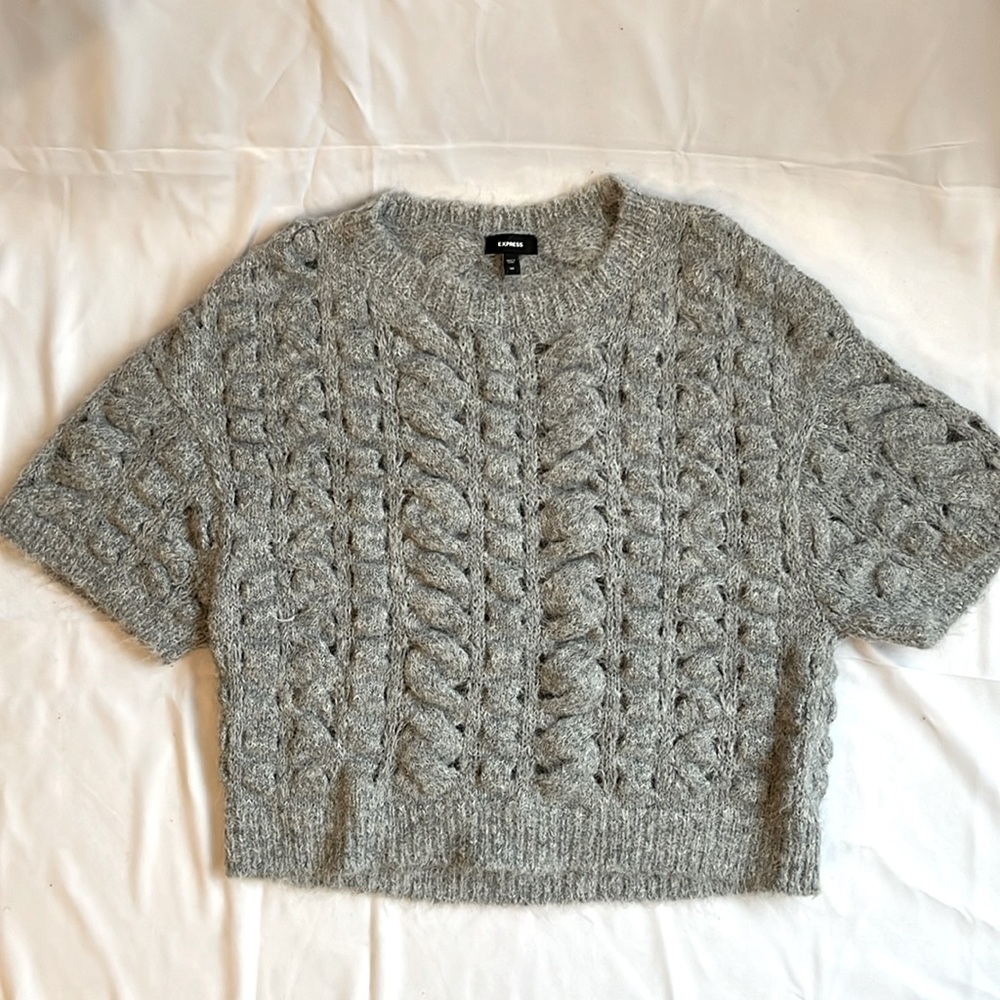 Gray Express short sleeve sweater